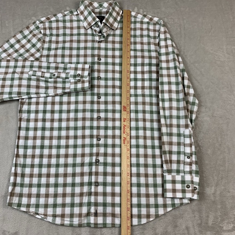 johnnie-O Top Shelf Shirt Mens Medium Khaki Plaid Button Down Long Sleeve Casual - Picture 3 of 7